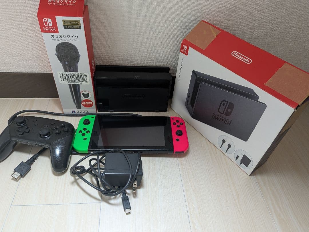 【破格】Nintendo switch本体　ドックとプロコンとマイク付　ジャンク
