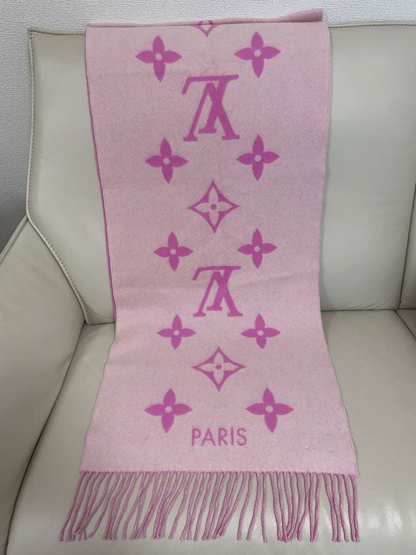 ルイヴィトン マフラー レイキャビック カシミヤ ピンク 箱あり