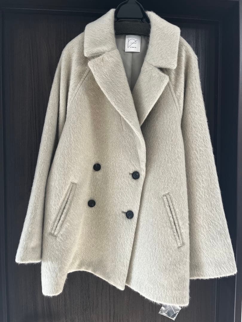 【期間限定】crewre マイルドシャギーウールPコート ペールカーキ