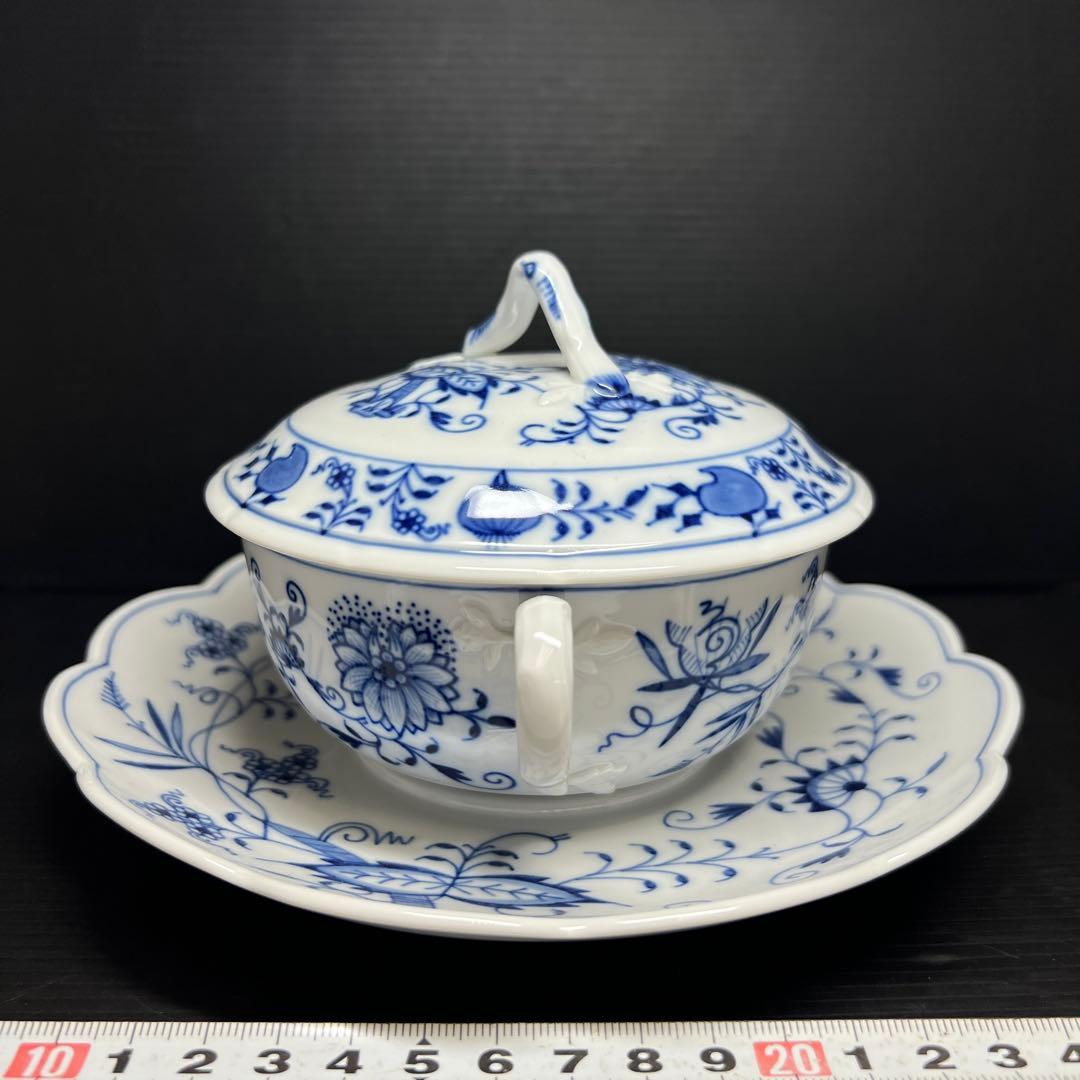 専用マイセンブルーオニオン　スープカップ&ソーサー　共箱　東な7-1221☆1F