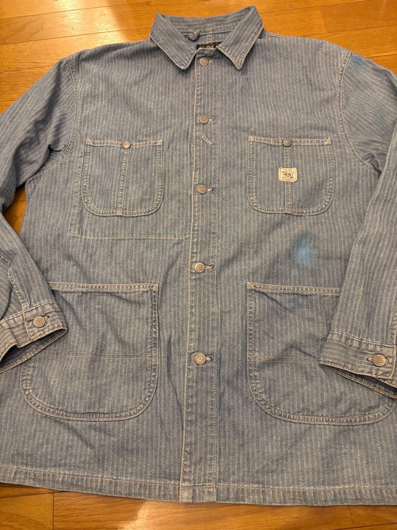 RRL Ralph Lauren ストライプ カバーオール　ダブルアールエル　L