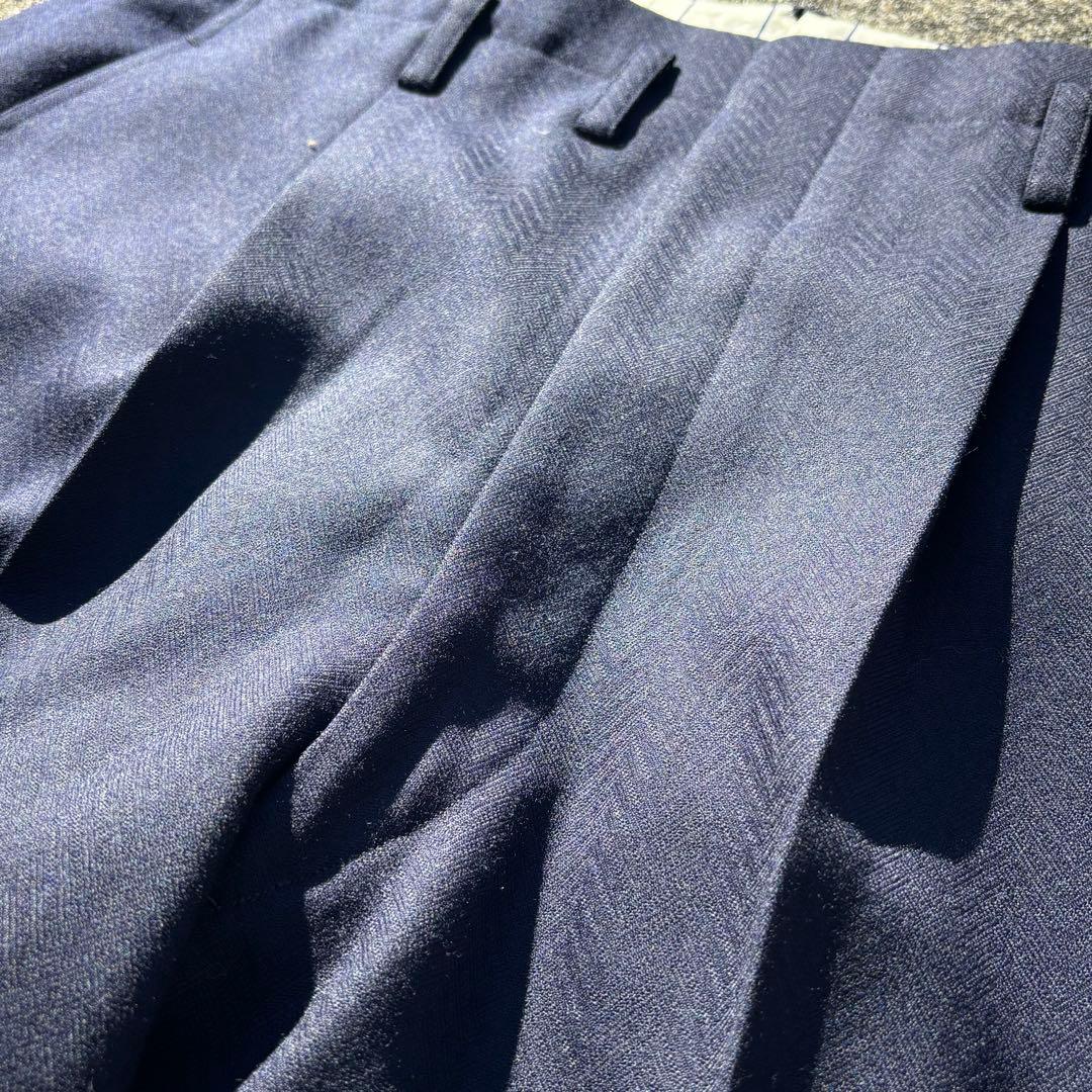 50s 60s usa製　ワイドスラックス　極太　ポリエステル　ヘリンボーン