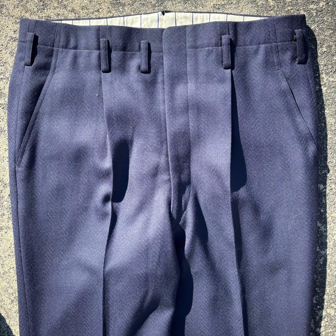 50s 60s usa製　ワイドスラックス　極太　ポリエステル　ヘリンボーン