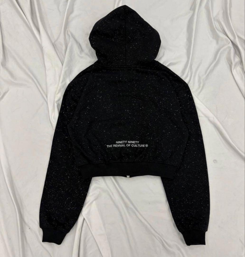 トップス 9090girl Logo Glitter Zip Hoodie