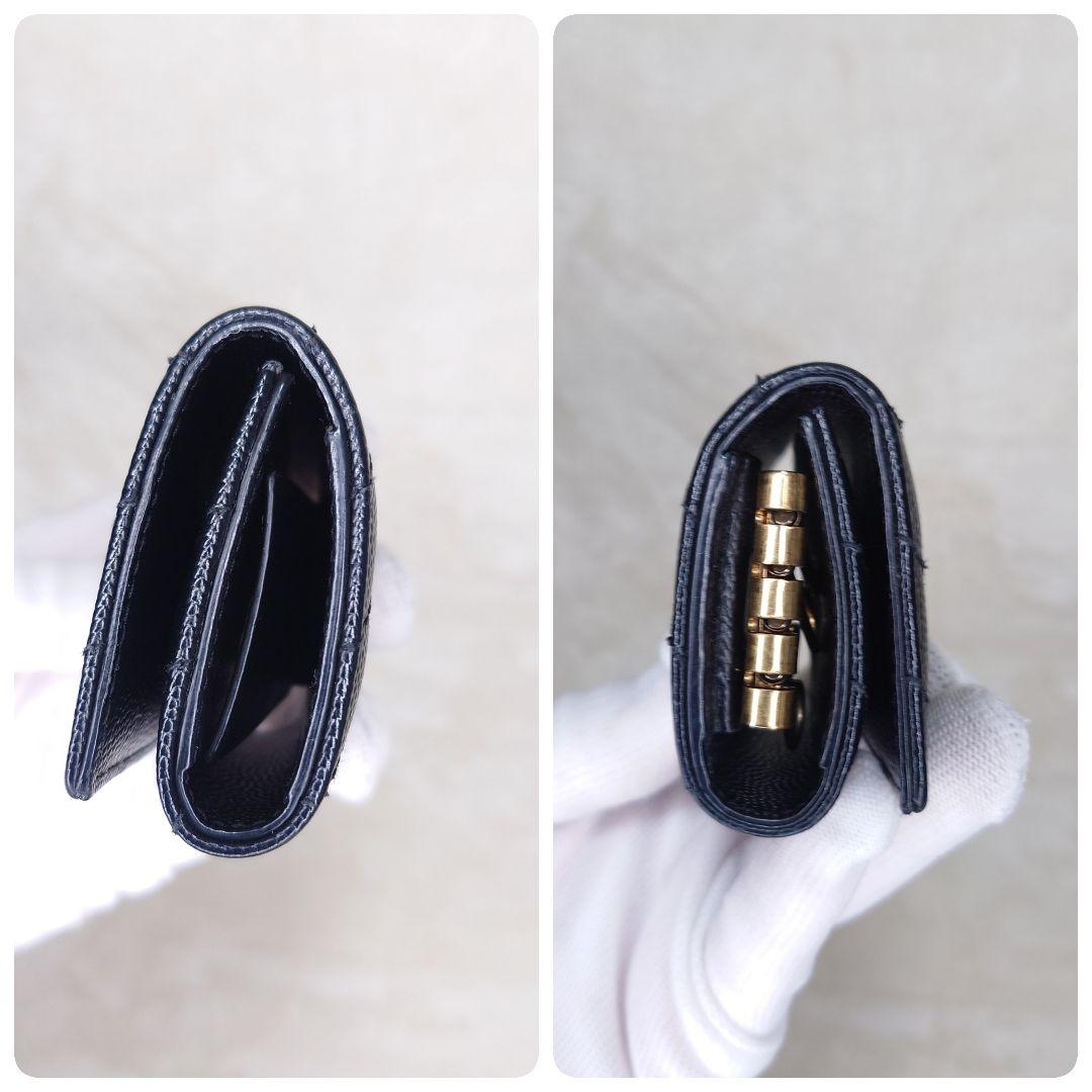 【極美品】サンローラン カサンドラ スリムキーケース 4連 YSLロゴ ブラック