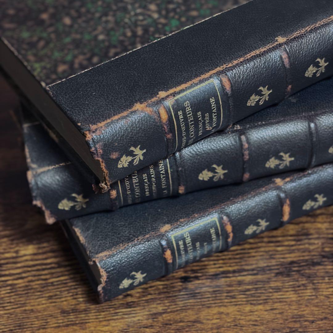 革装丁の洋書【3set】　古書　アンティーク　ヴィンテージ