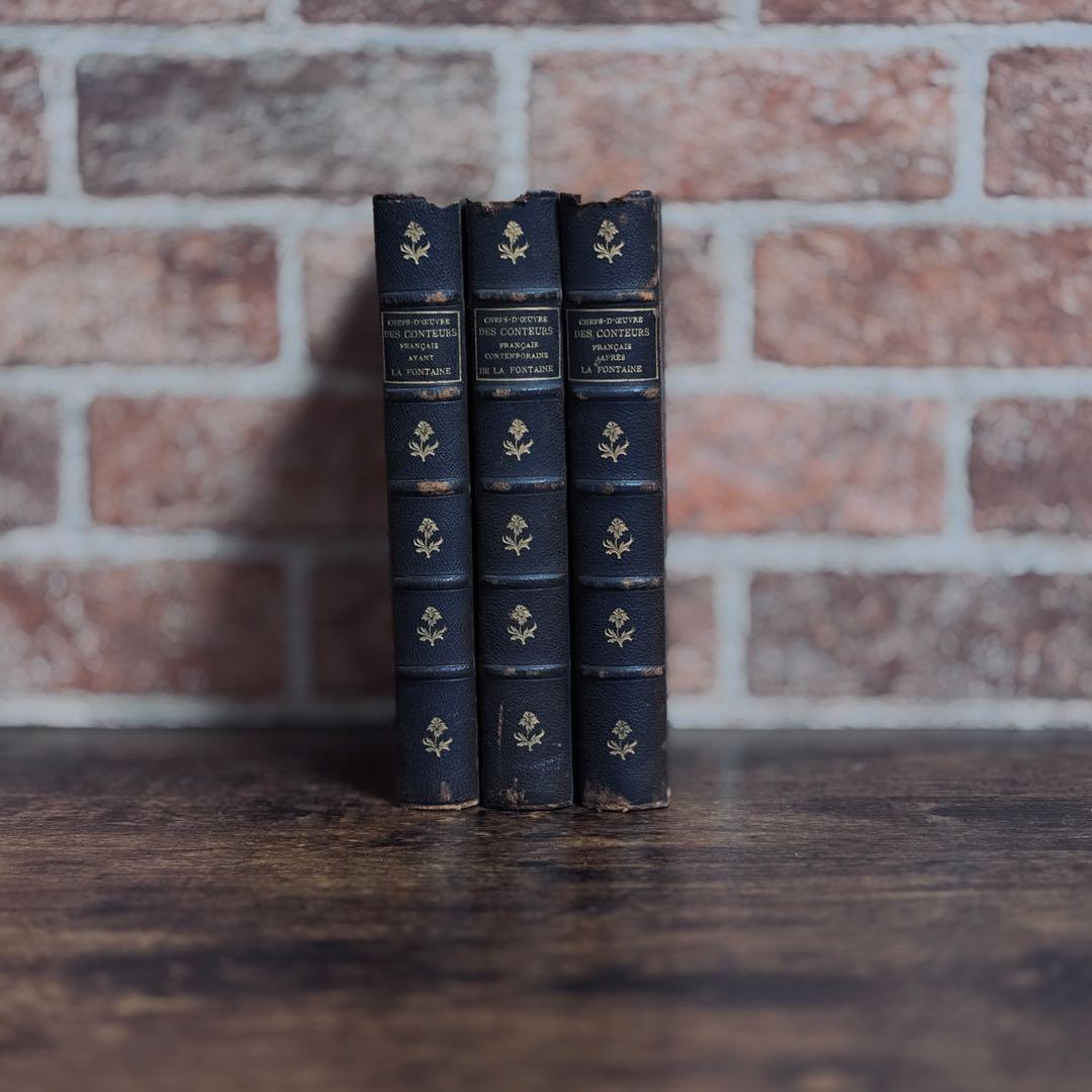 革装丁の洋書【3set】　古書　アンティーク　ヴィンテージ