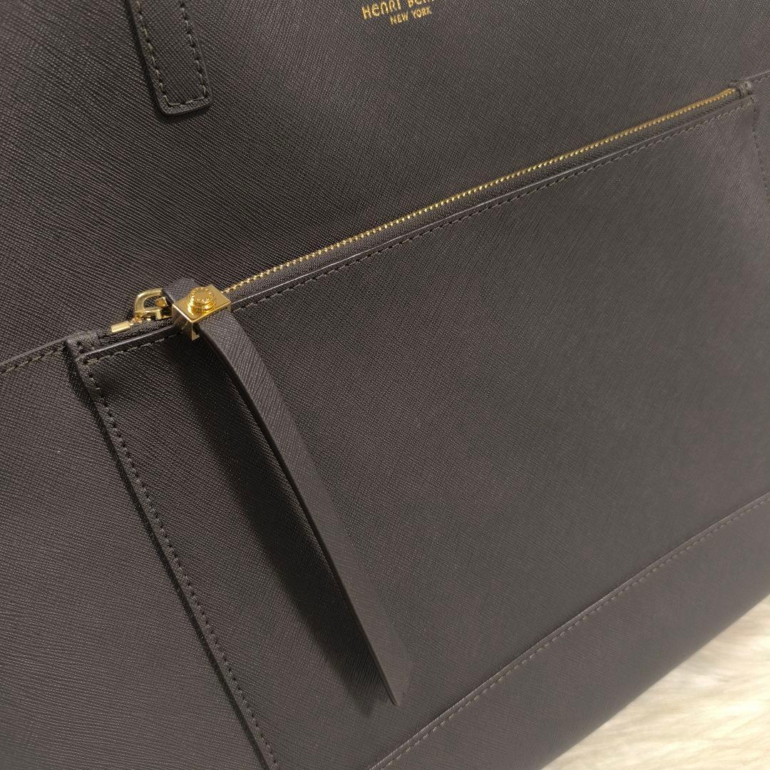 【kristen様】ヘンリベンデル　サフィアーノレザー　トートバッグ　ストライプ