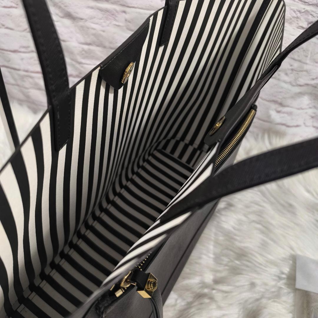 【kristen様】ヘンリベンデル　サフィアーノレザー　トートバッグ　ストライプ