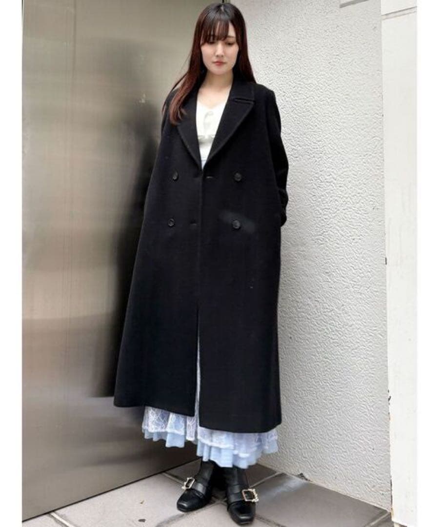 2024 マーキュリーデュオ　ウールチェスターコート 黒　L