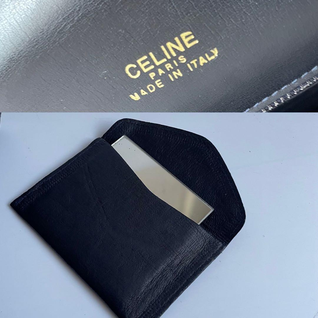 ✨極美品✨　CELINE ショルダーバッグ　馬車金具　紺　レザー　ビンテージ