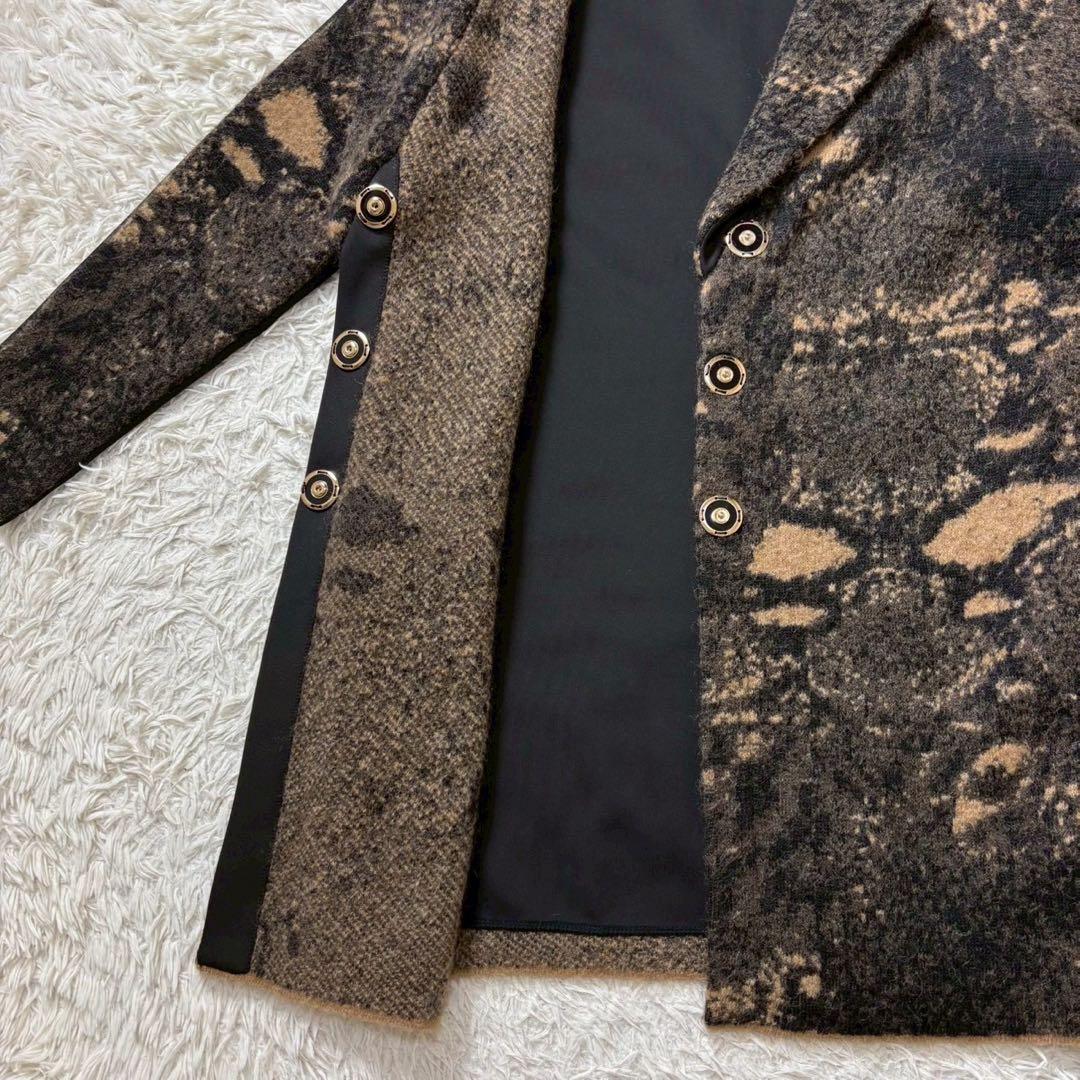 美品 CLASS roberto cavalli ロングコート　アニマル　モヘア