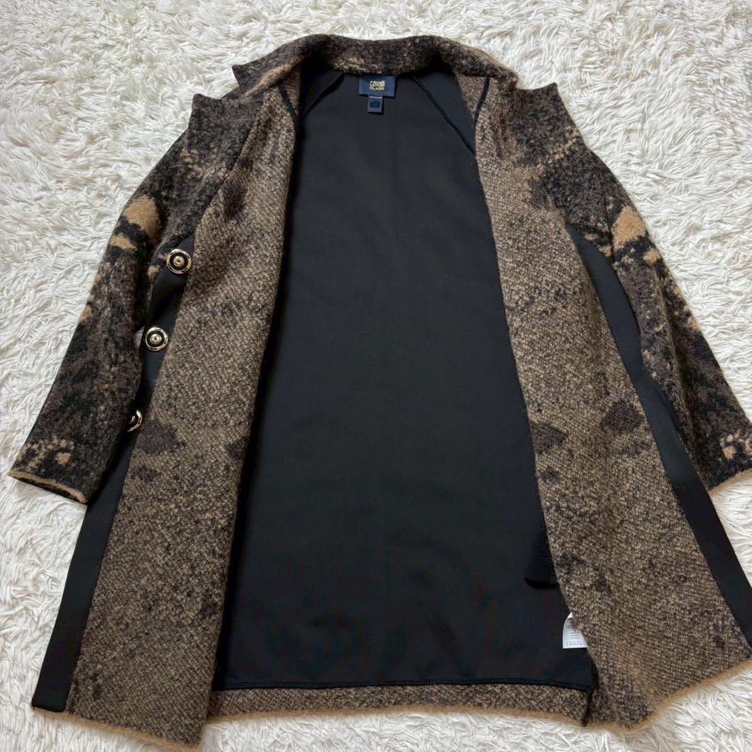 美品 CLASS roberto cavalli ロングコート　アニマル　モヘア