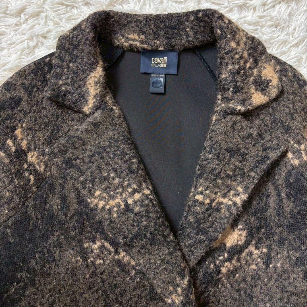 美品 CLASS roberto cavalli ロングコート　アニマル　モヘア