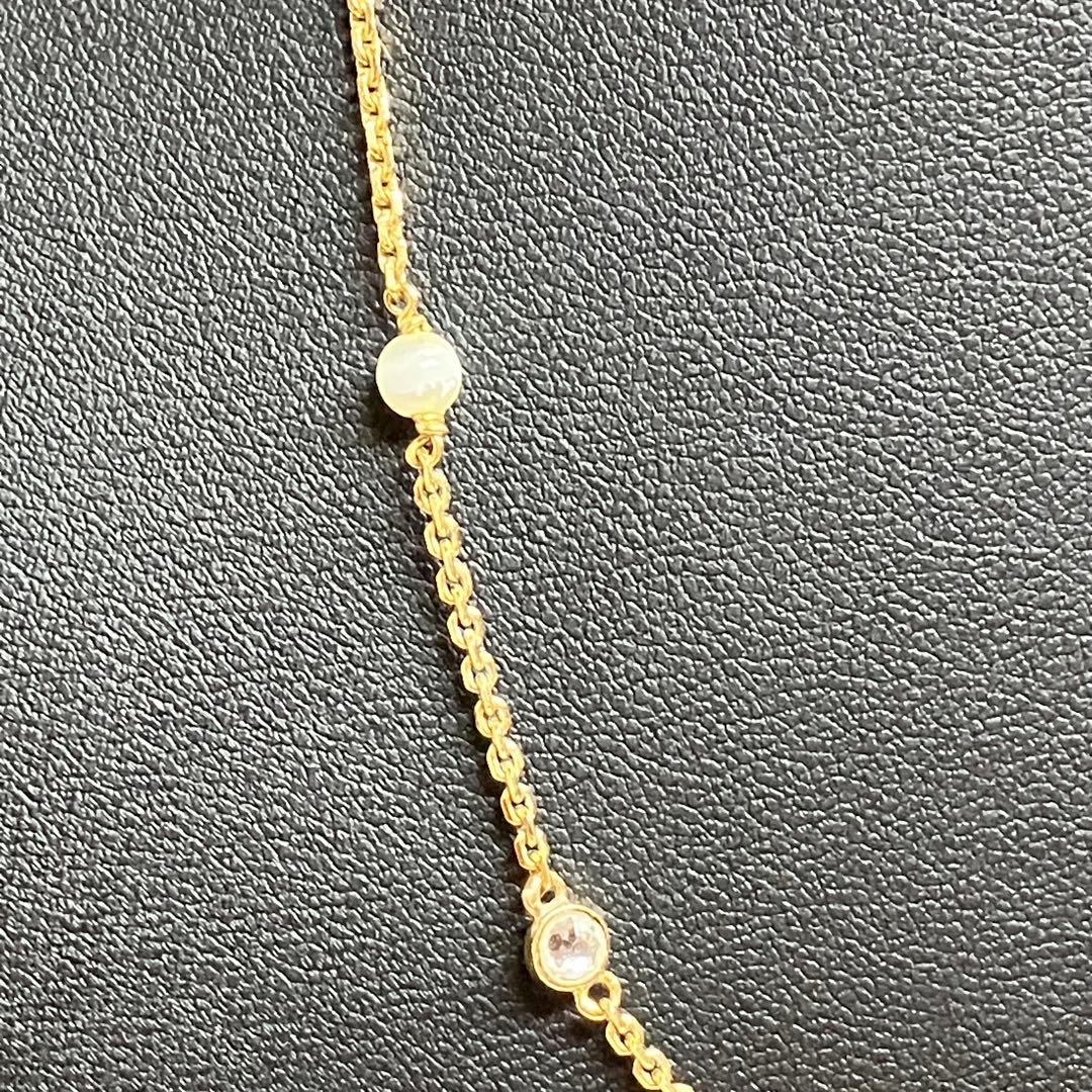 クリスチャンディオール　ネックレス　パール　ラインストーン　CD ロゴ