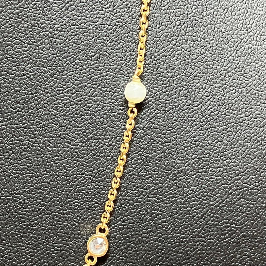 クリスチャンディオール　ネックレス　パール　ラインストーン　CD ロゴ