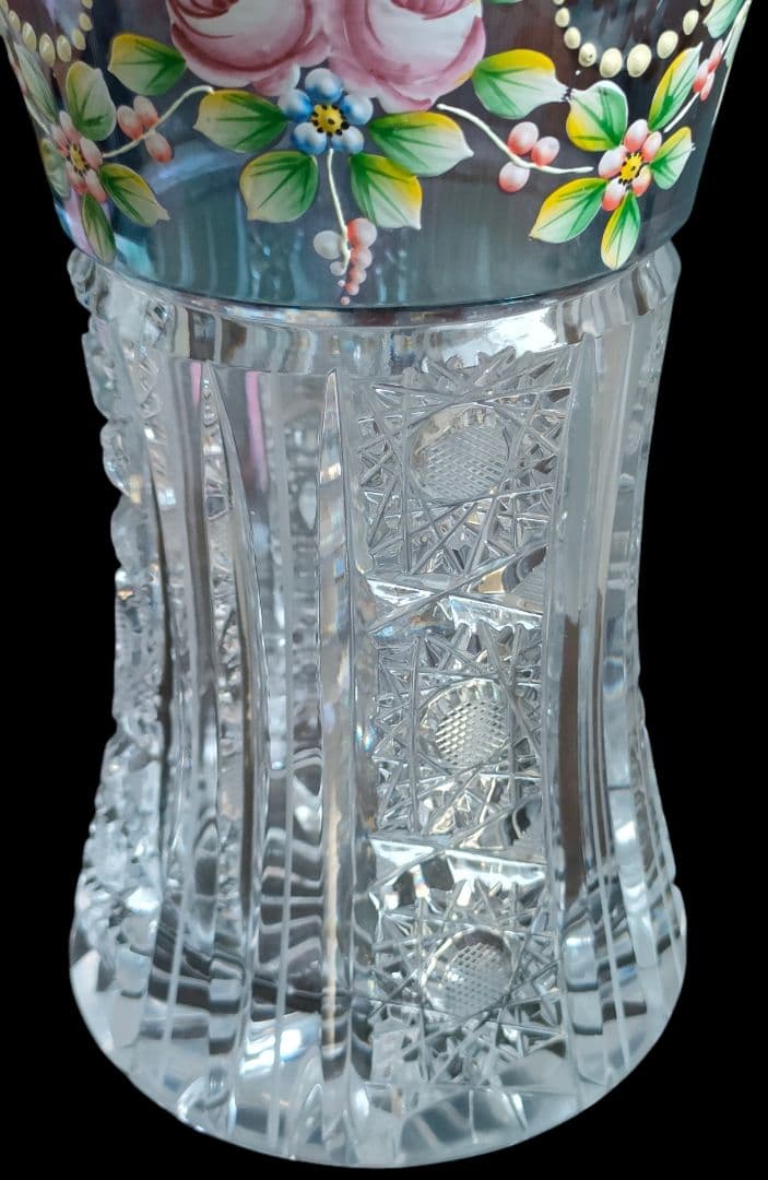 【Bohemia Crystal】ラスカ ボヘミアクリスタル 花瓶 未使用品