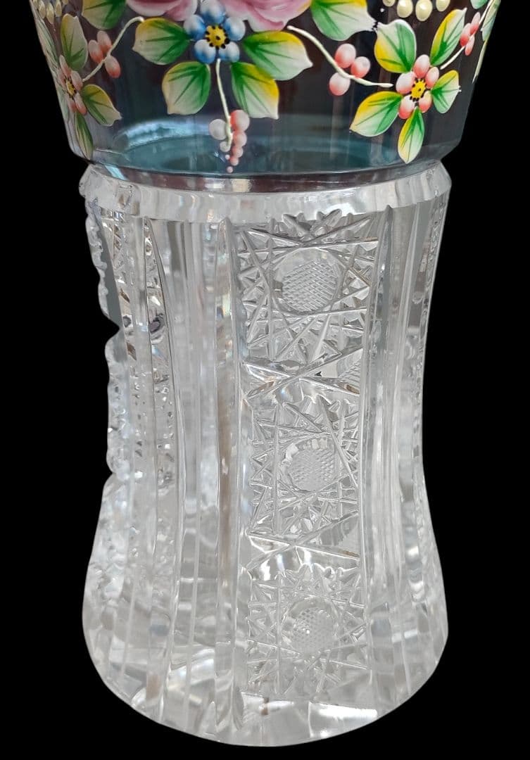 【Bohemia Crystal】ラスカ ボヘミアクリスタル 花瓶 未使用品