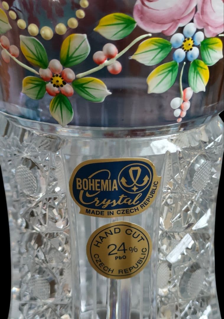 【Bohemia Crystal】ラスカ ボヘミアクリスタル 花瓶 未使用品