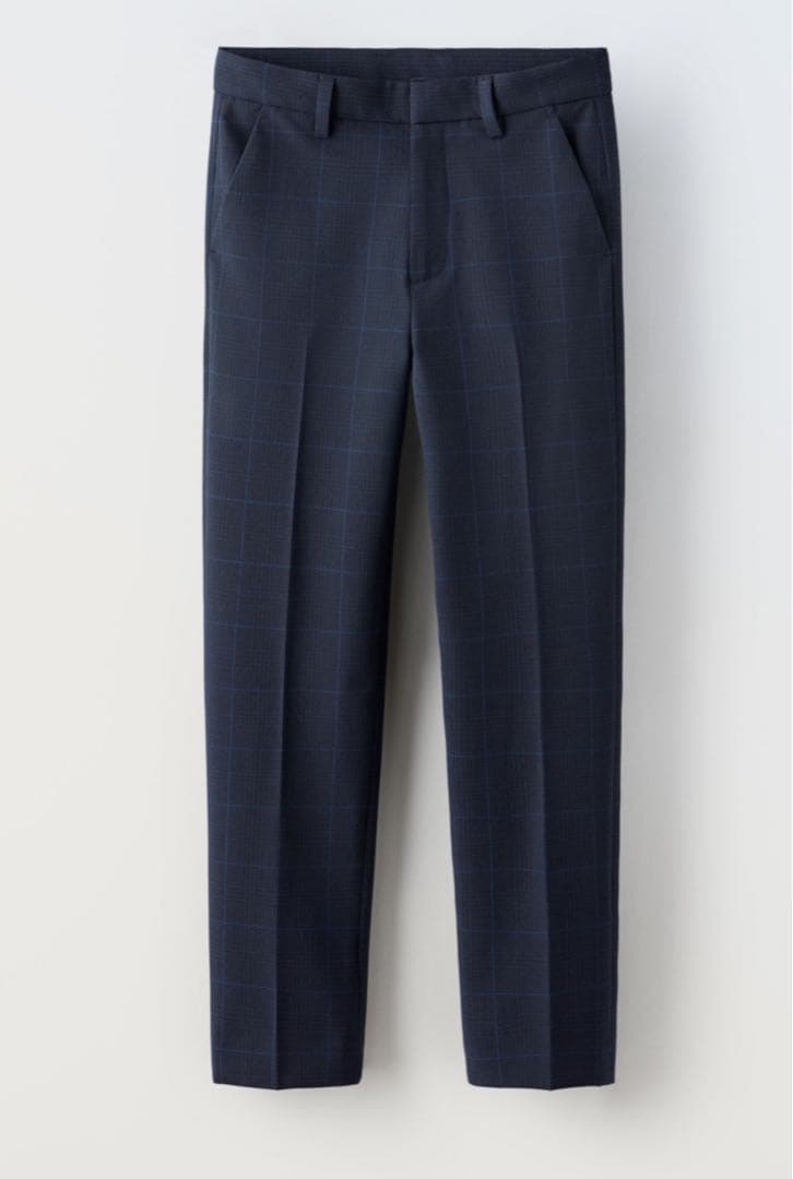 ZARA KIDS チェックスーツブレザー&パンツ、シャツ、ネクタイ4点セット