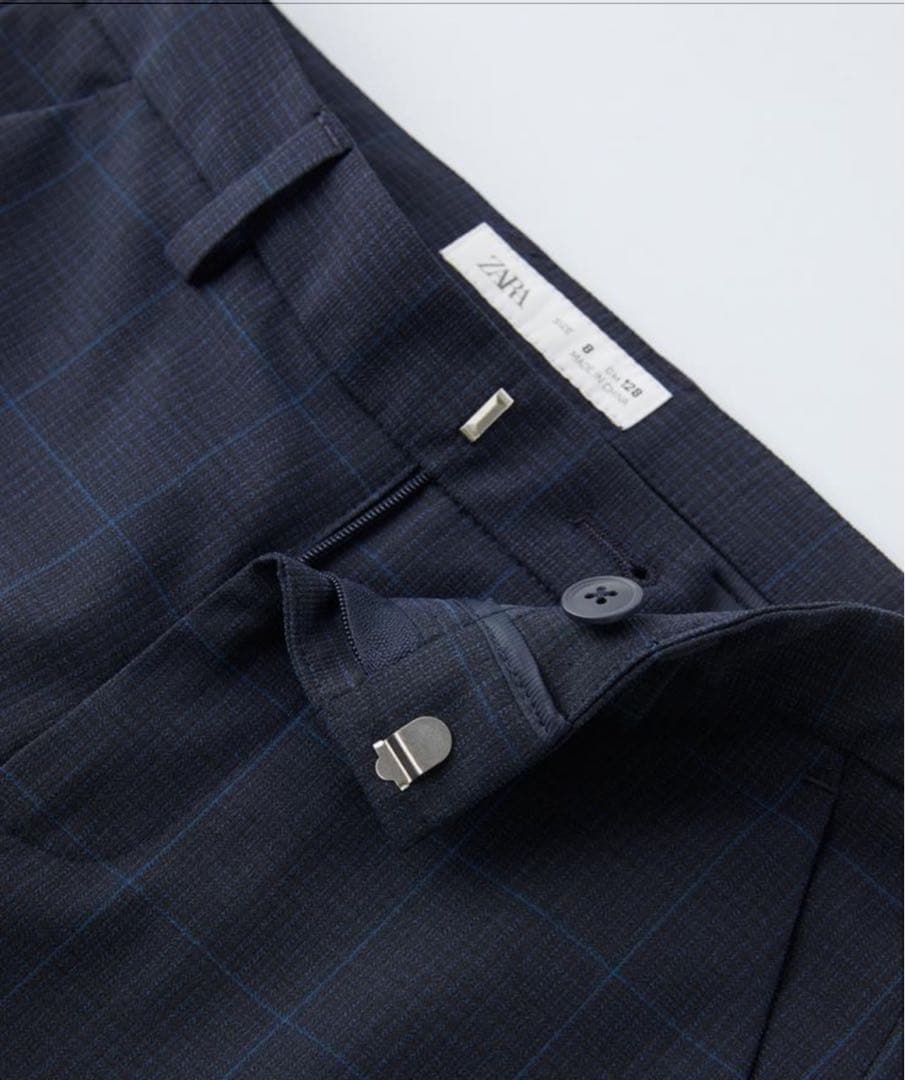 ZARA KIDS チェックスーツブレザー&パンツ、シャツ、ネクタイ4点セット