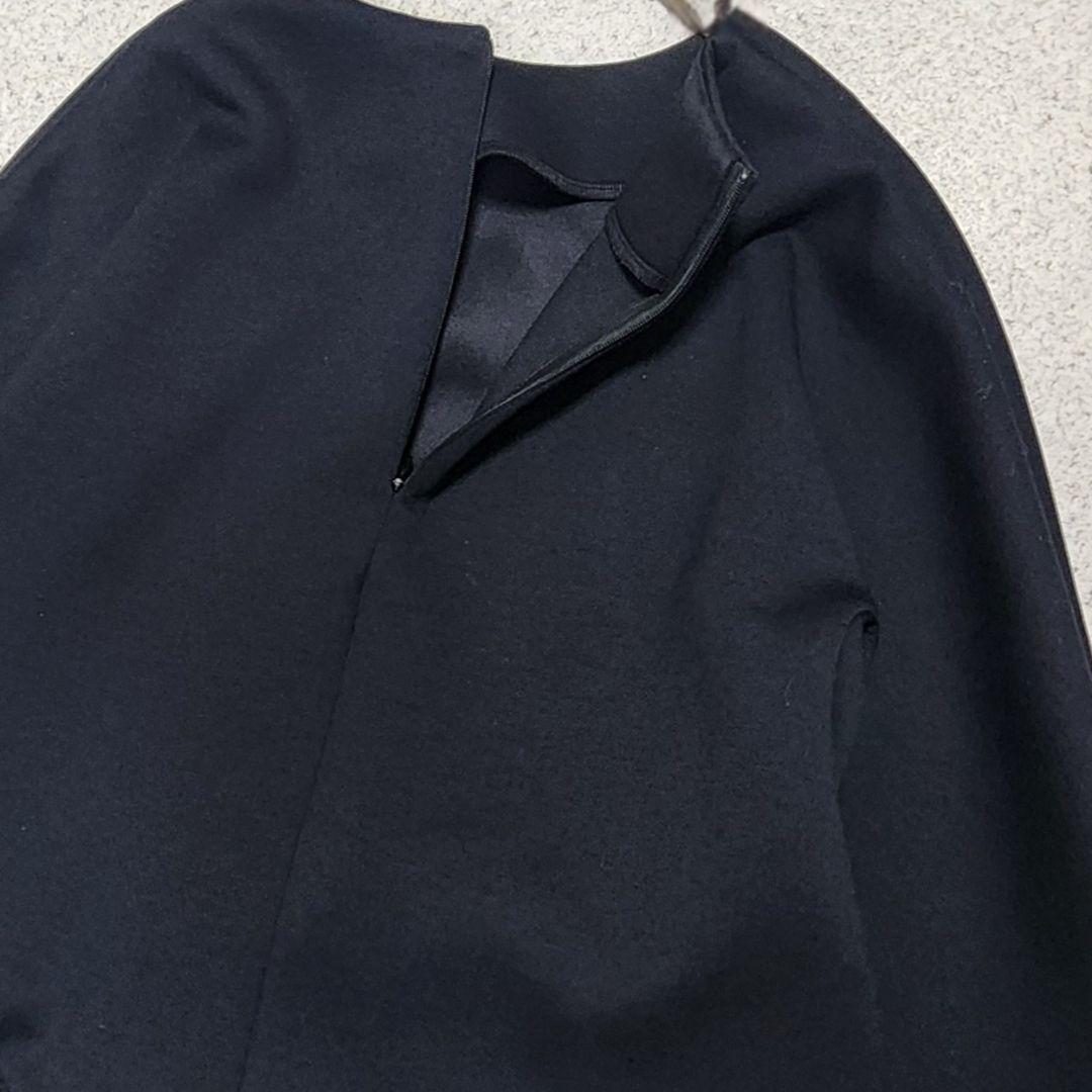 【美品】ツルバイマリコオイカワ 洗える ペプラムトップス キリル フリル 黒