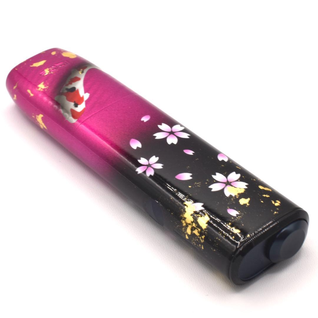 新型　IQOS ILUMAiONE　カスタムペイント　桜鯉柄　金箔入り　ピンク
