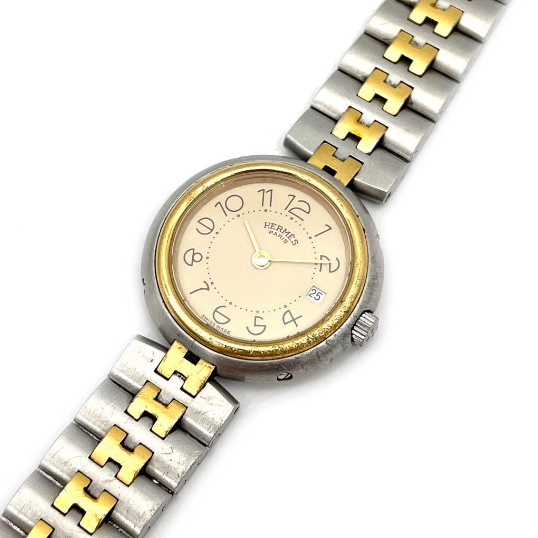 【電池交換済】エルメス プロフィール レディース腕時計 コンビ 29M34