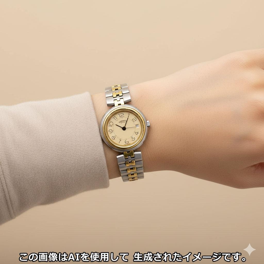 【電池交換済】エルメス プロフィール レディース腕時計 コンビ 29M34