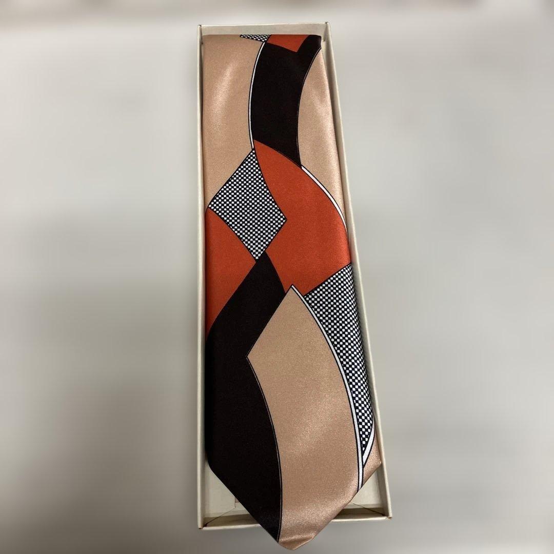 【合馬公式アカウント1】東レ　シルックll 幾何学模様 ネクタイ【1】