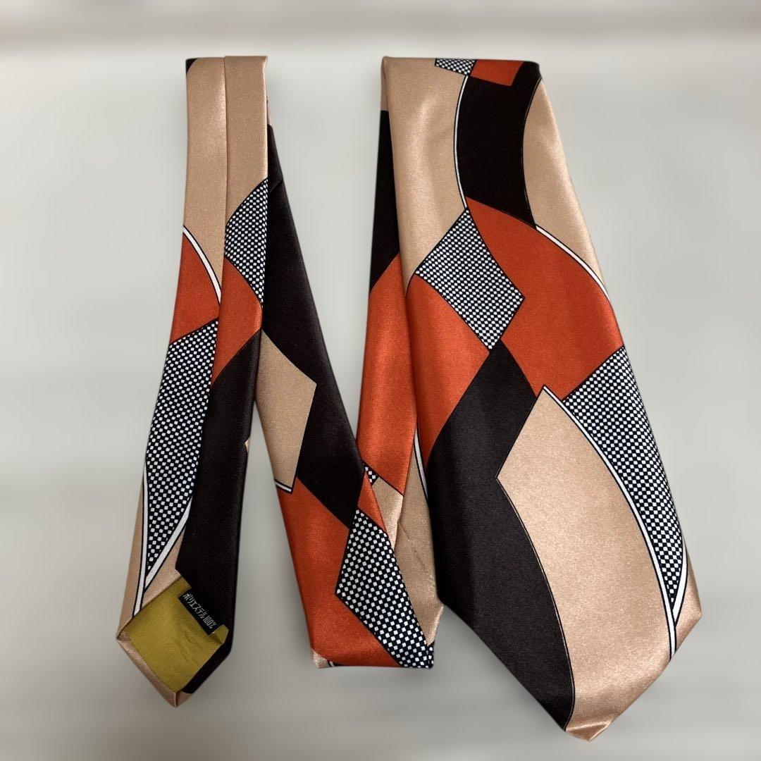 【合馬公式アカウント1】東レ　シルックll 幾何学模様 ネクタイ【1】