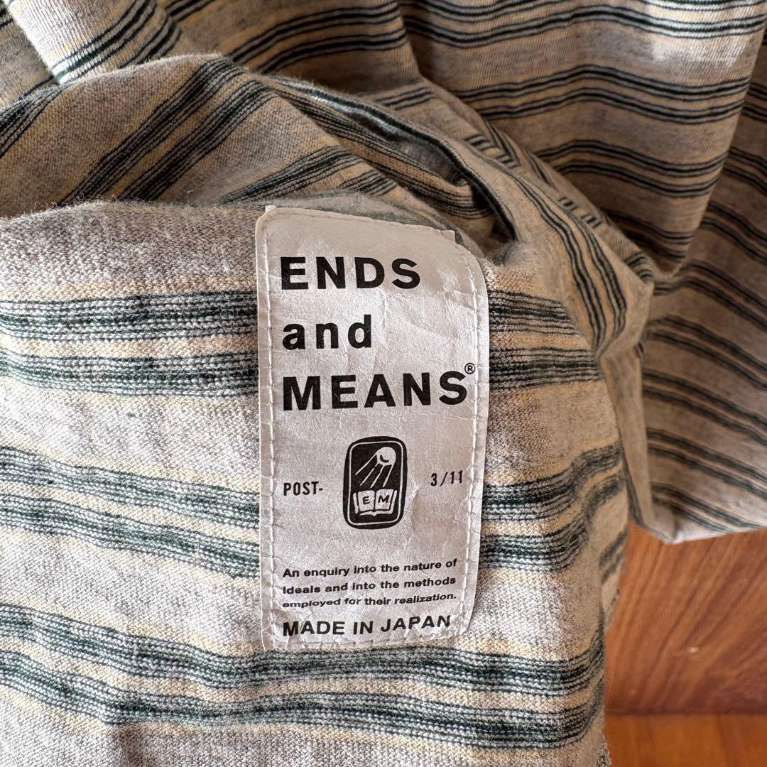 【日本製】ENDS and MEANS ストライプ長袖Tシャツ L