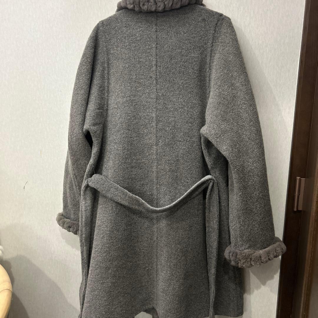 d*3様 フェンディーロングコート　ファー付きグレー　イタリア製
