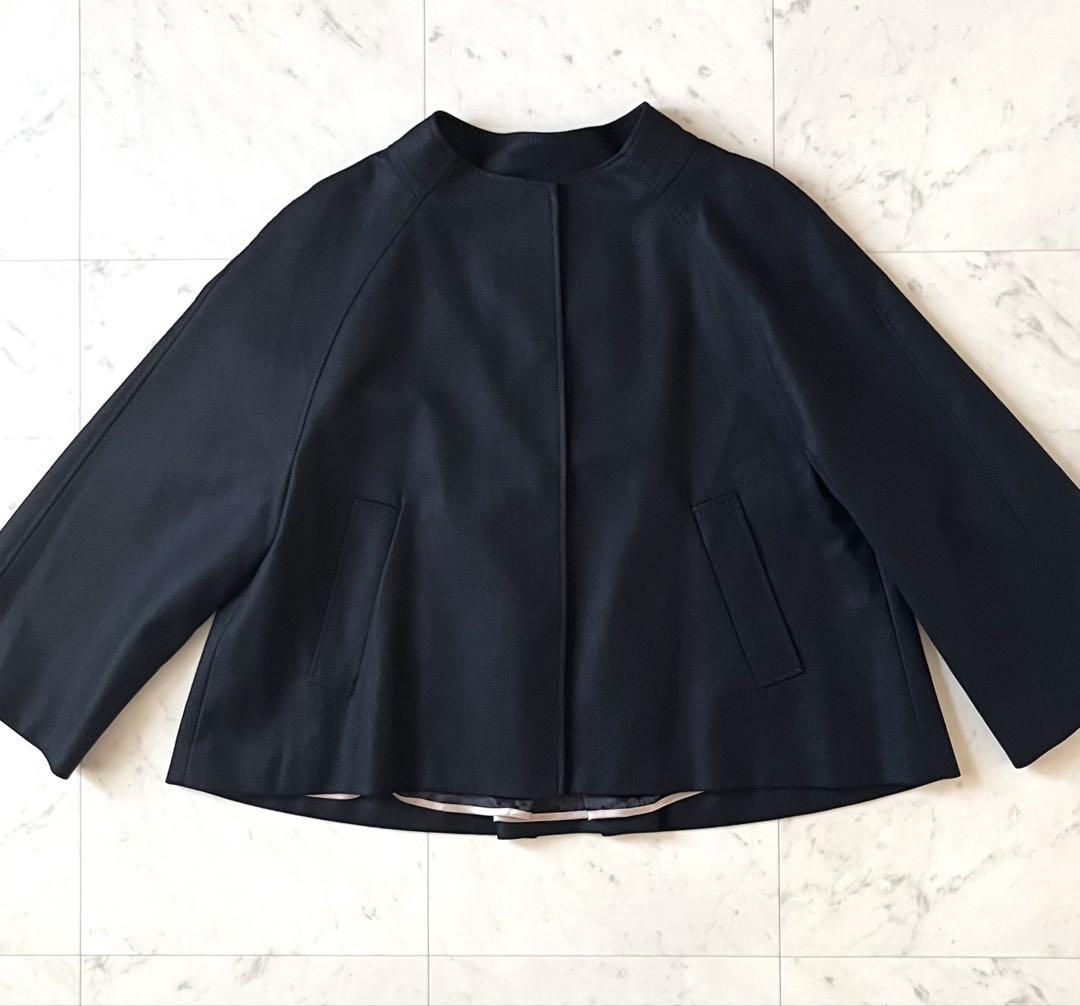 定価6,4万♪極美品 アドーア スーパー140ノーカラージャケット 38 黒