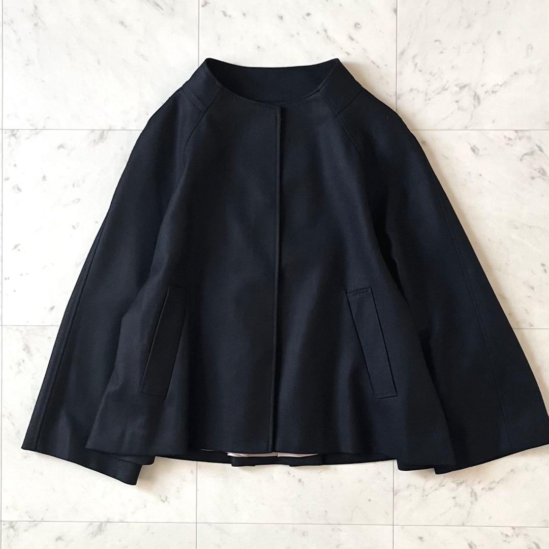 定価6,4万♪極美品 アドーア スーパー140ノーカラージャケット 38 黒