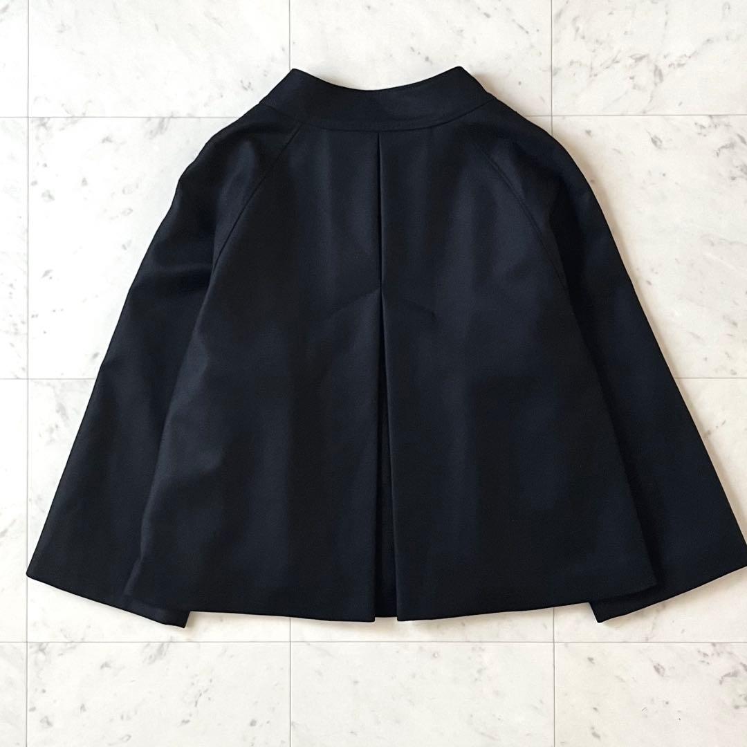 定価6,4万♪極美品 アドーア スーパー140ノーカラージャケット 38 黒