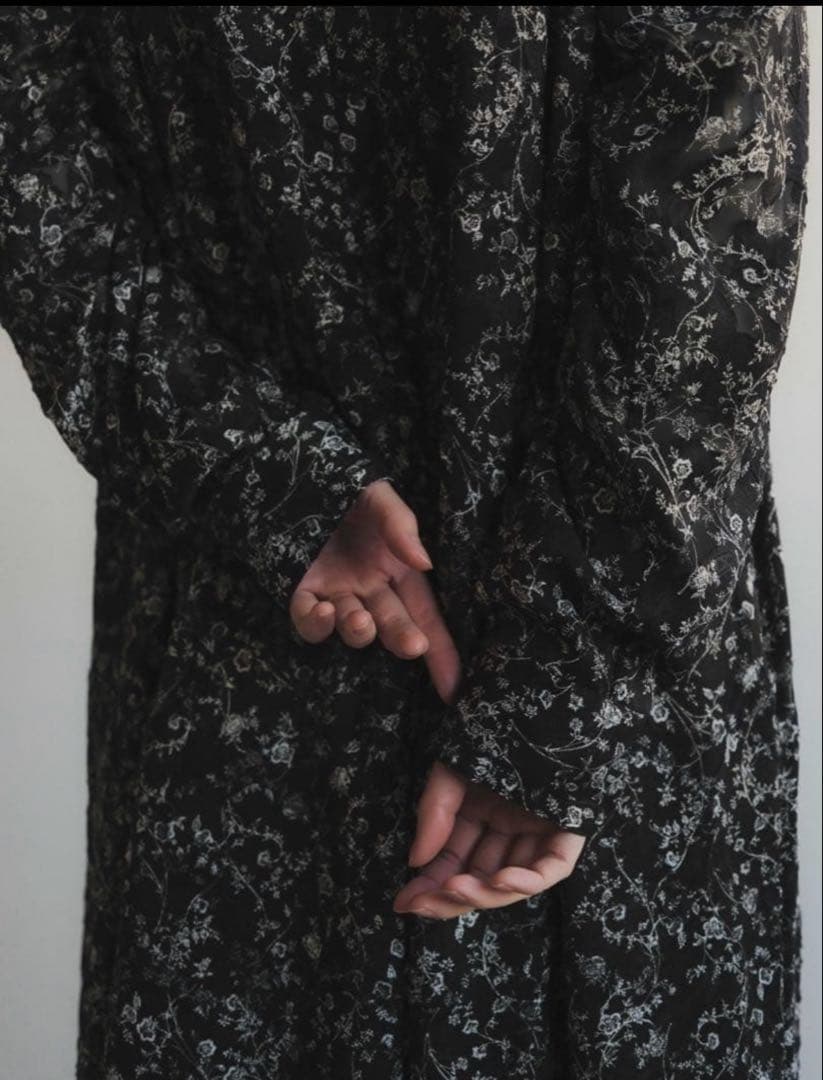 foufou シフォンジョーゼットジャガードドレス