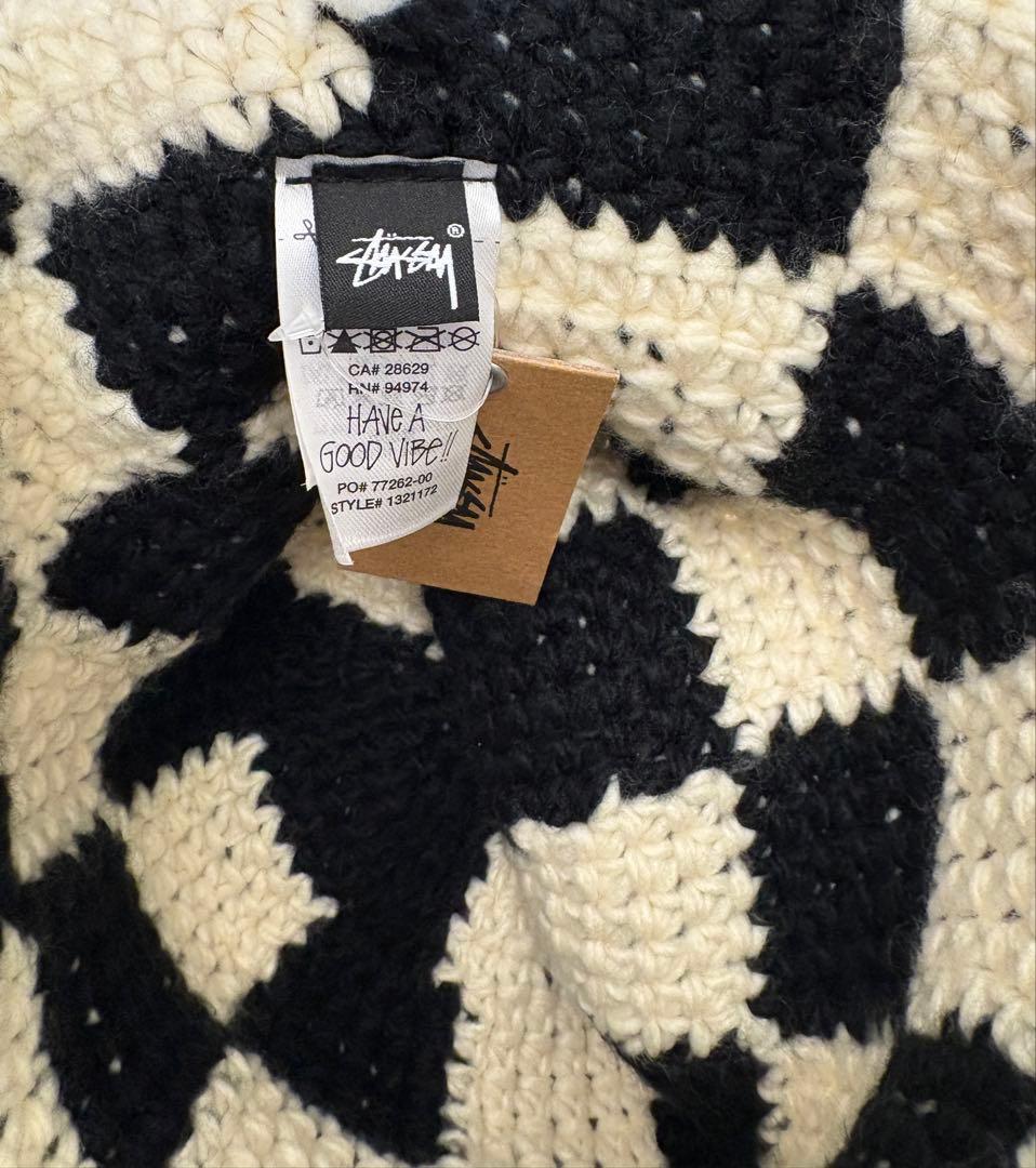 未使用STUSSY 23AW BUCKET HAT CHECKER KNIT