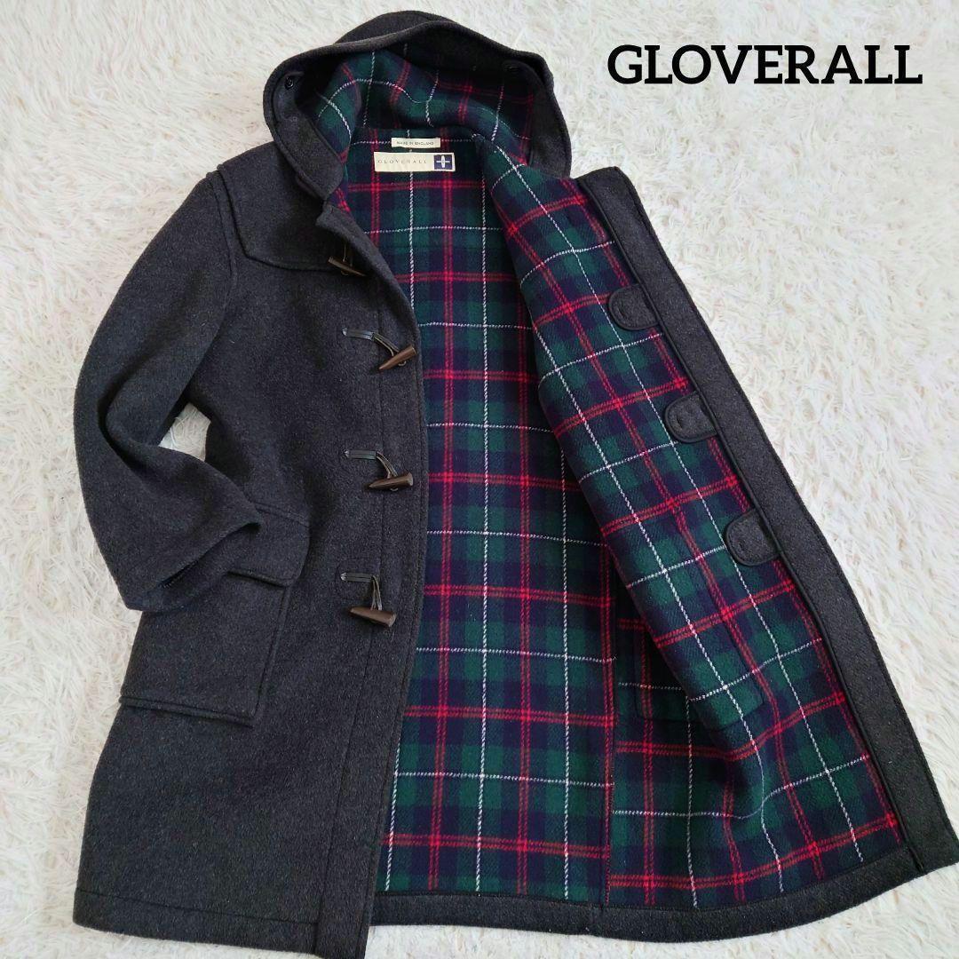 グローバーオール　ダッフルコート　グレー　裏地チェック　40　L相当　英国