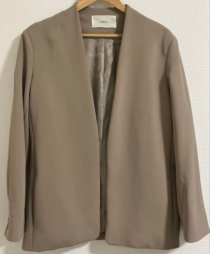 ジャケット・アウター Collerless Twill Jacket