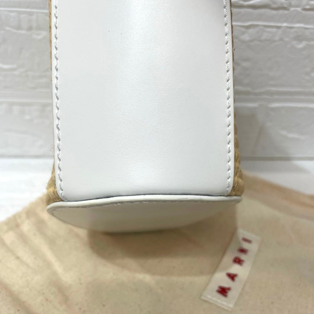 【Ｍ9】美品✨MARNI かごバッグ ホワイト・ベージュ