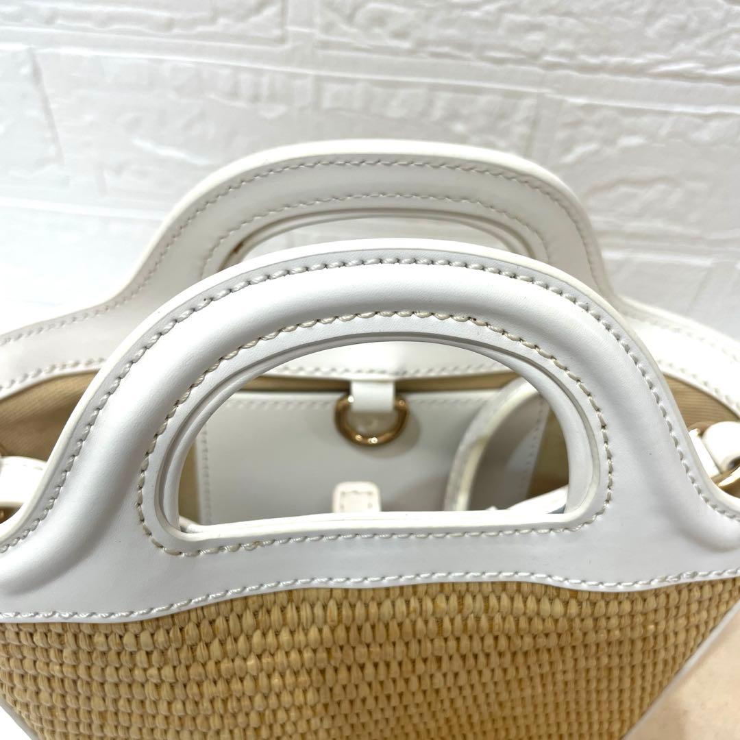 【Ｍ9】美品✨MARNI かごバッグ ホワイト・ベージュ