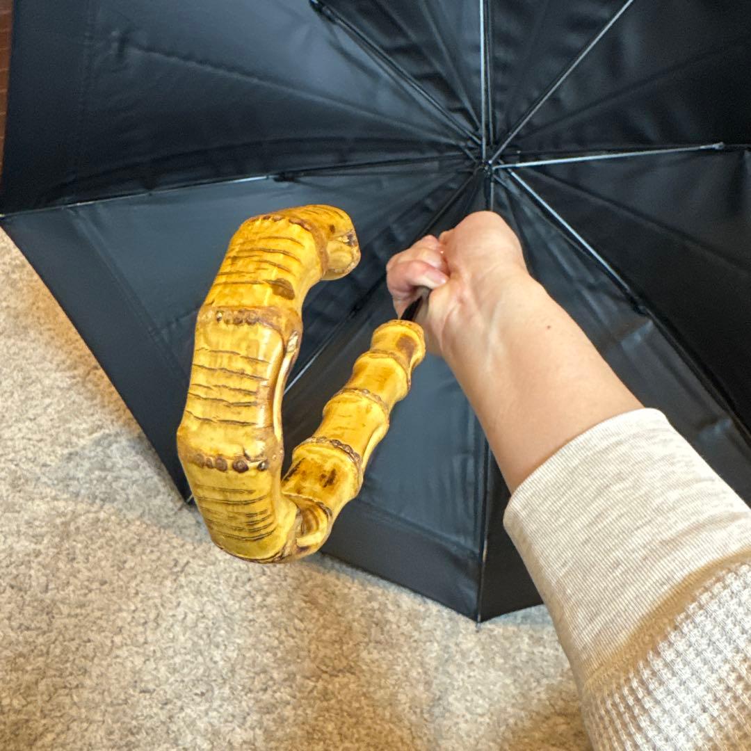 サンバリア100 日傘 ストライプ Mサイズ 長傘 白黒 モノトーン