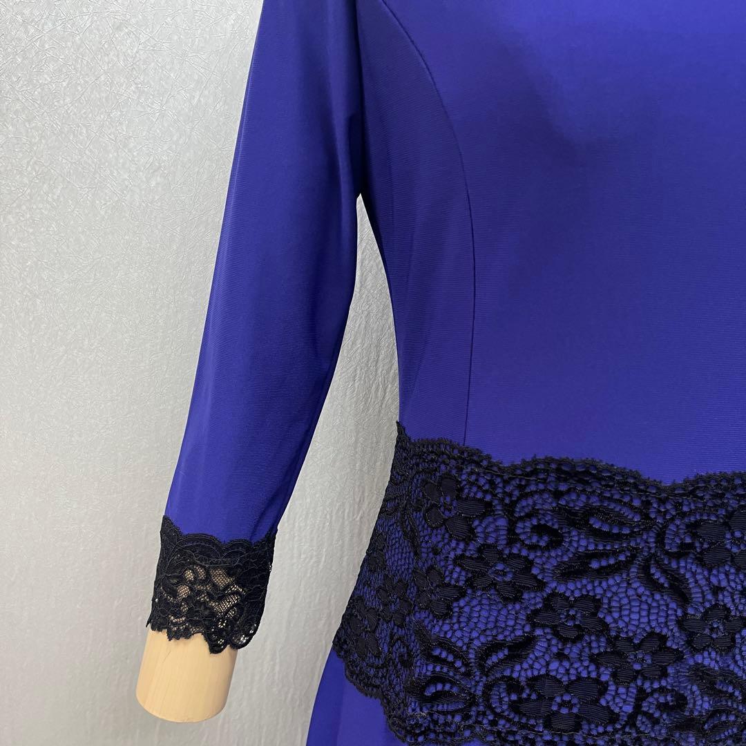 新品 社交ダンス ワンピース 青紫 無地 サイズML