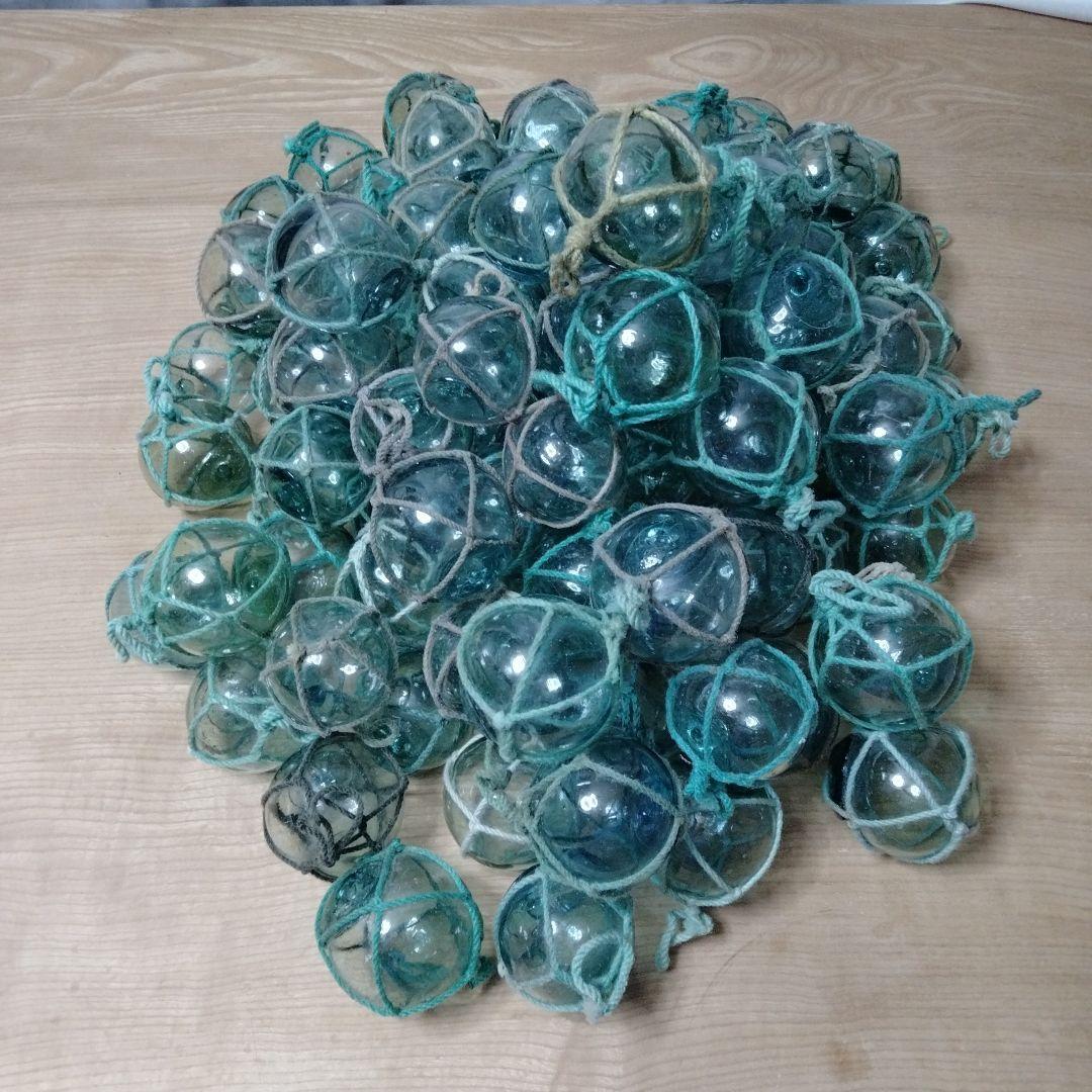 ガラス浮き球　浮き玉　ガラス玉　　　１０１個セット　網紐付き