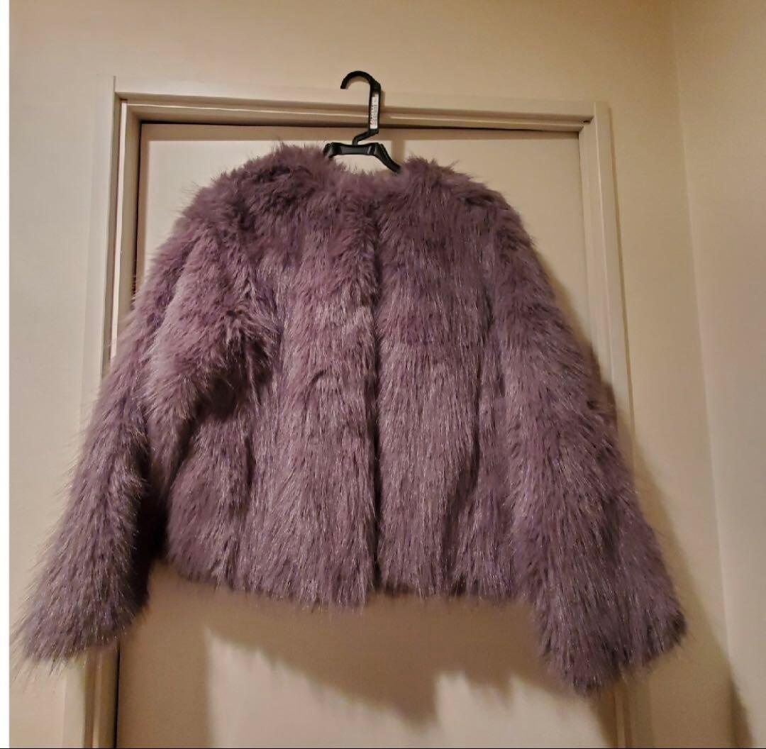 ZARA クロップドフェイクファージャケット S