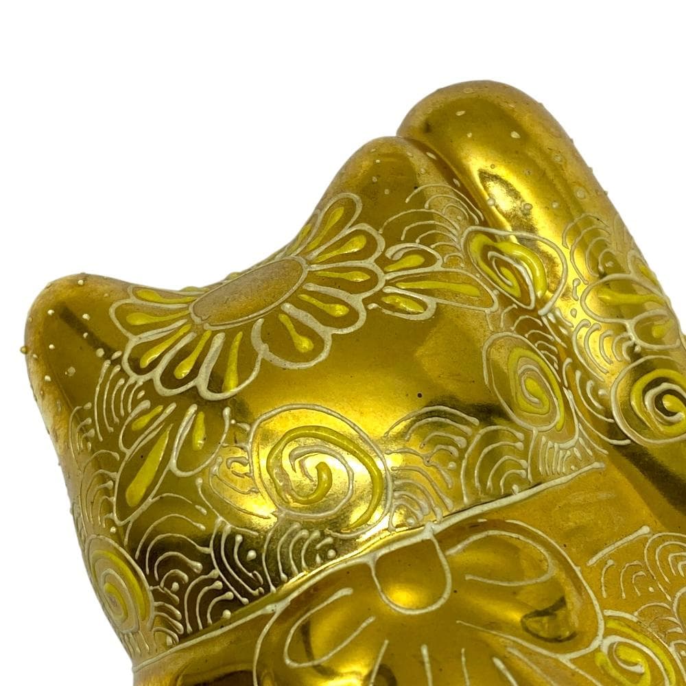 久谷焼　金色の招き猫　(右手金運招き猫)　金彩　開運　置物　正人作