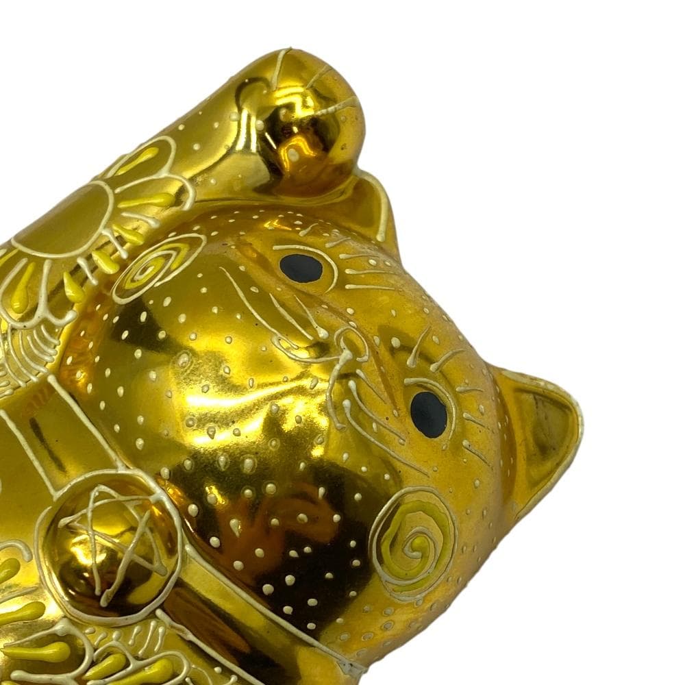 久谷焼　金色の招き猫　(右手金運招き猫)　金彩　開運　置物　正人作