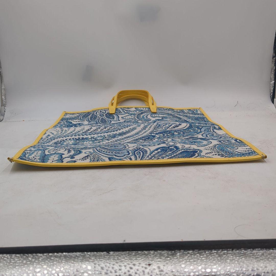 美品 A VACATION トート ハンドバッグ FAN ペイズリー イエロー