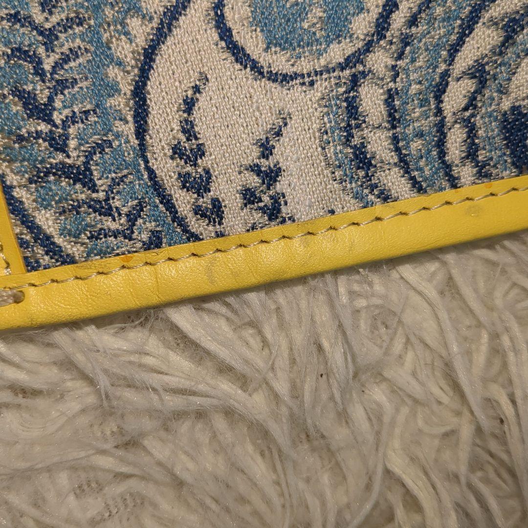 美品 A VACATION トート ハンドバッグ FAN ペイズリー イエロー